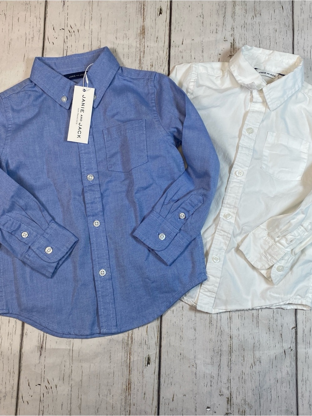 Janie and Jack Long Sleeve Button Down Oxford Shirt Bundle